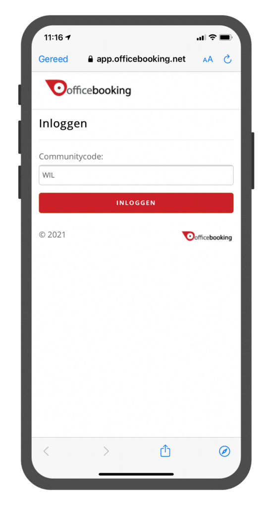 Inloggen Single Sign On Company code mobiele app