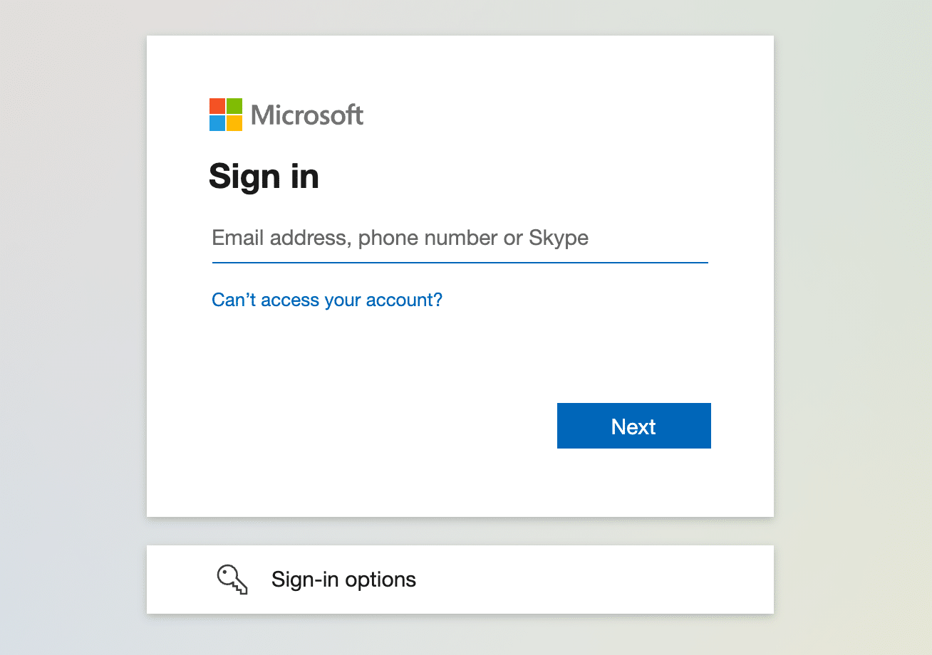 Inlogscherm Microsoft Single Sign On