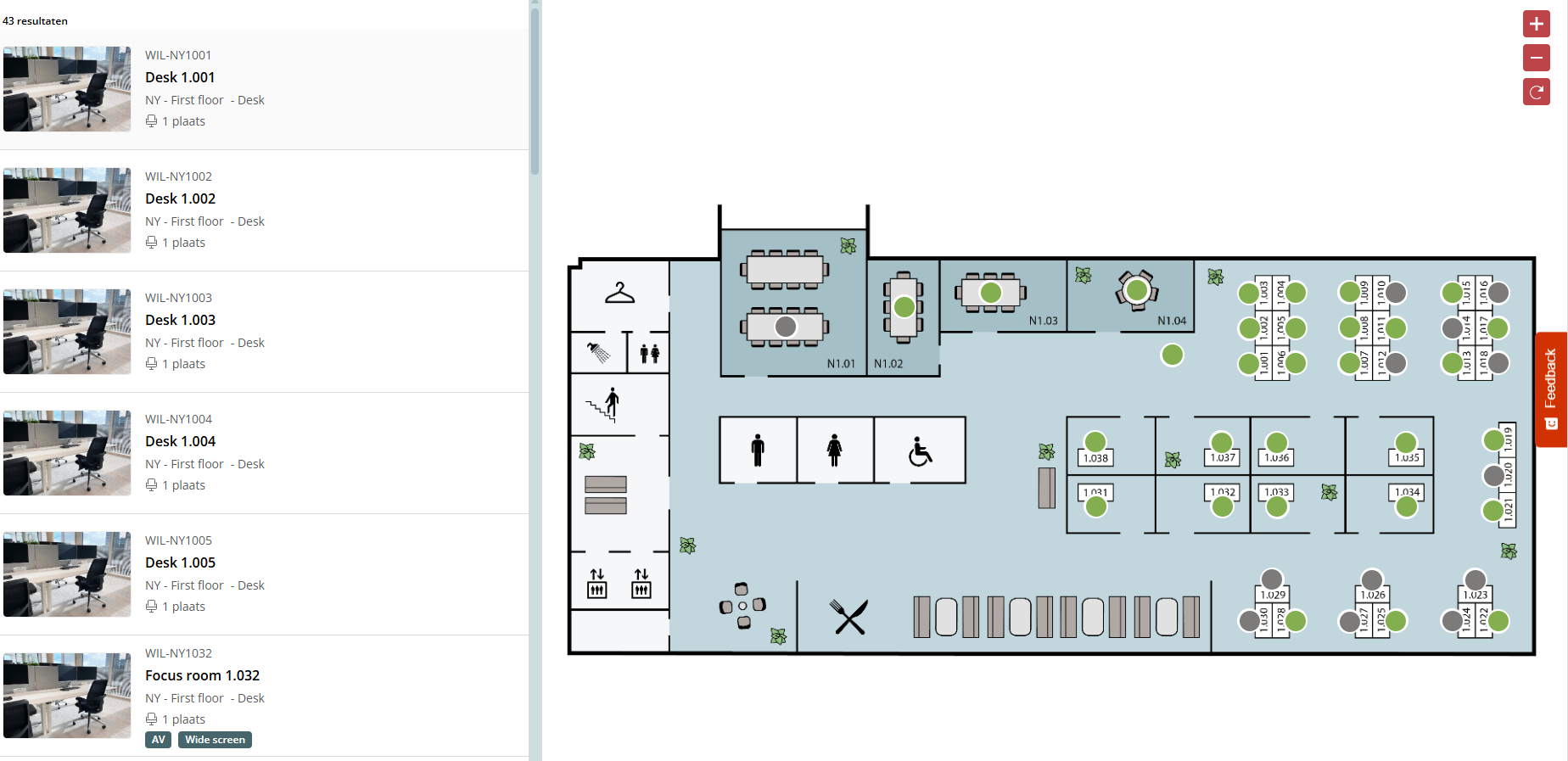 Plattegrond weergave